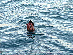 Couple alone in ocean